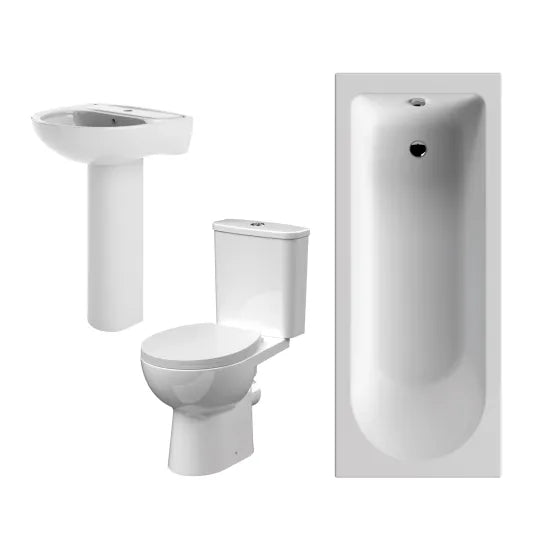 Harmony 1700mm Bath, Toilet & Basin Suite
