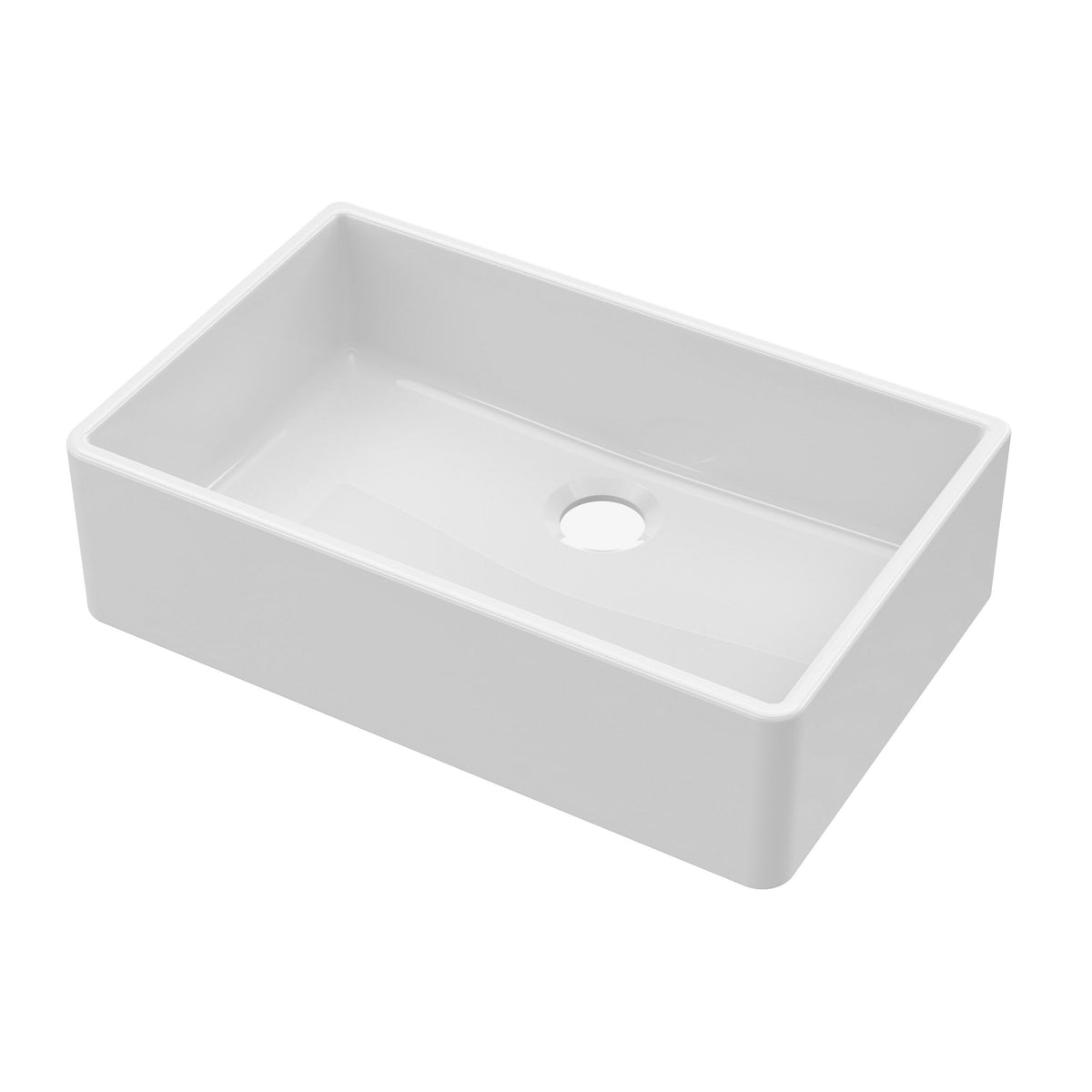 Nuie 795mm x 500mm x 220mm Fireclay Single Bowl Butler Sink With Offset Waste