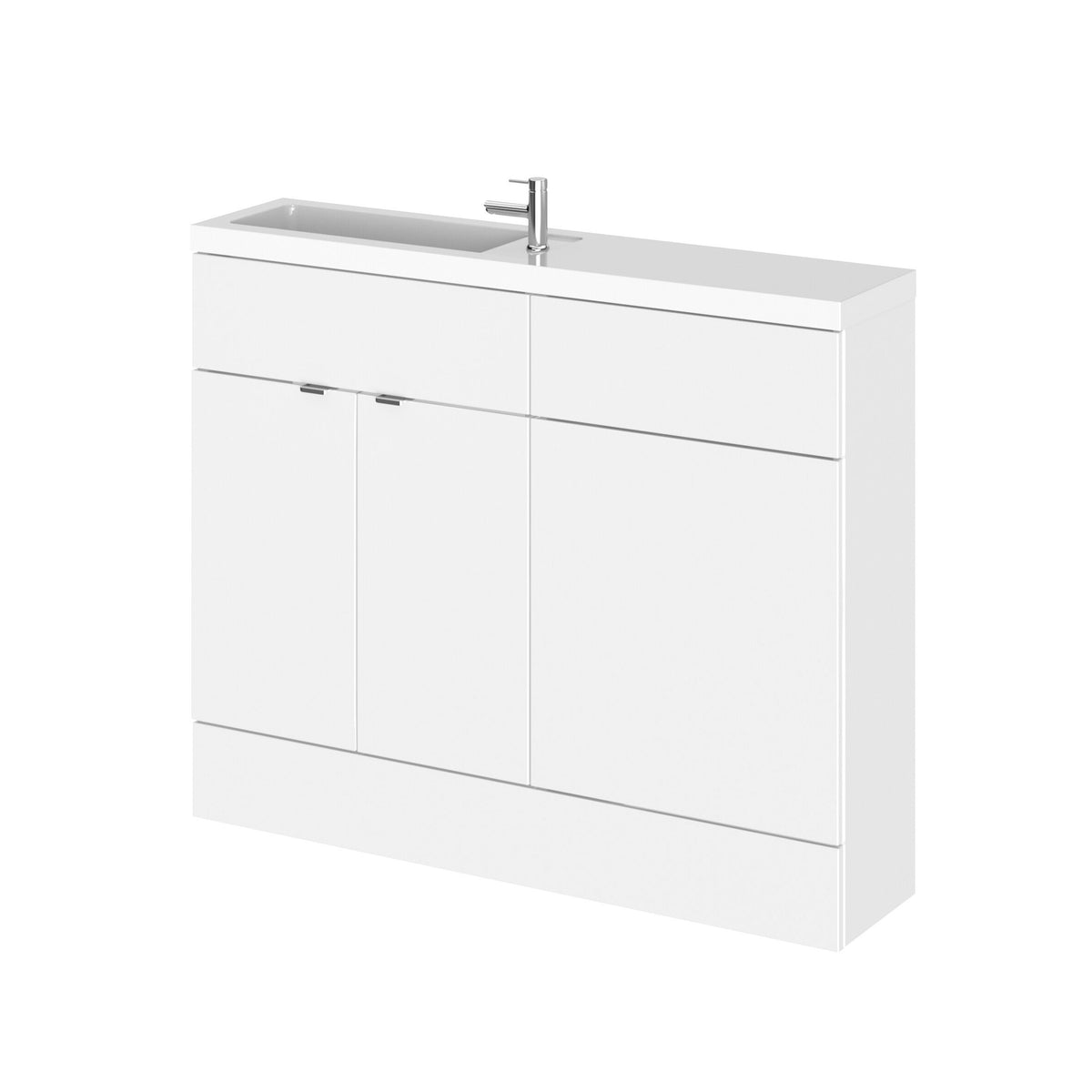 Hudson Reed Fusion 1100mm 2 Door Floor Standing Compact Combination Unit With Polymarble Basin