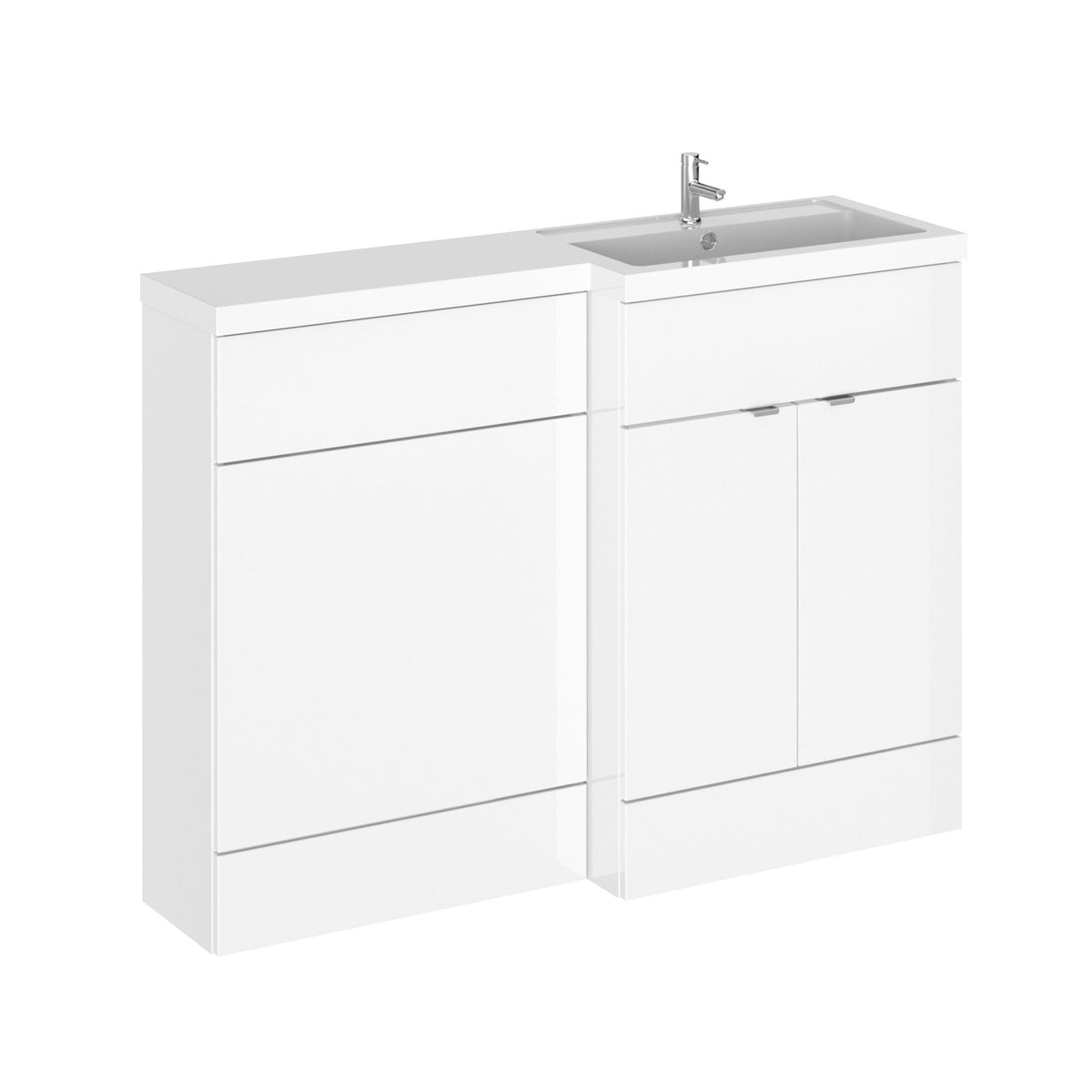 Hudson Reed Fusion 1200mm 2 Door Floor standing Right-Hand Combination Unit With Polymarble Basin