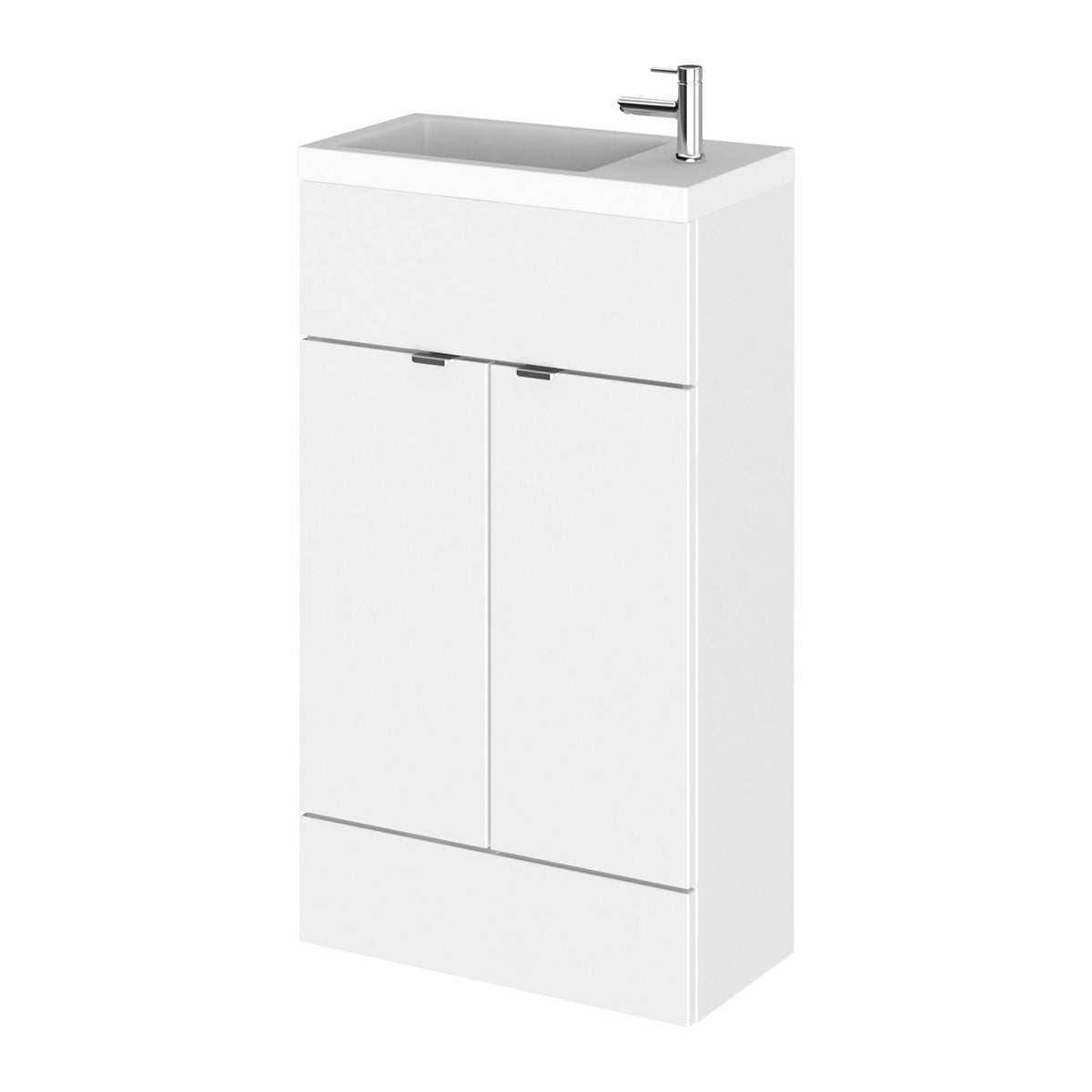 Hudson Reed Fusion 500mm 2 Door Floor Standing Compact Vanity Unit With Basin