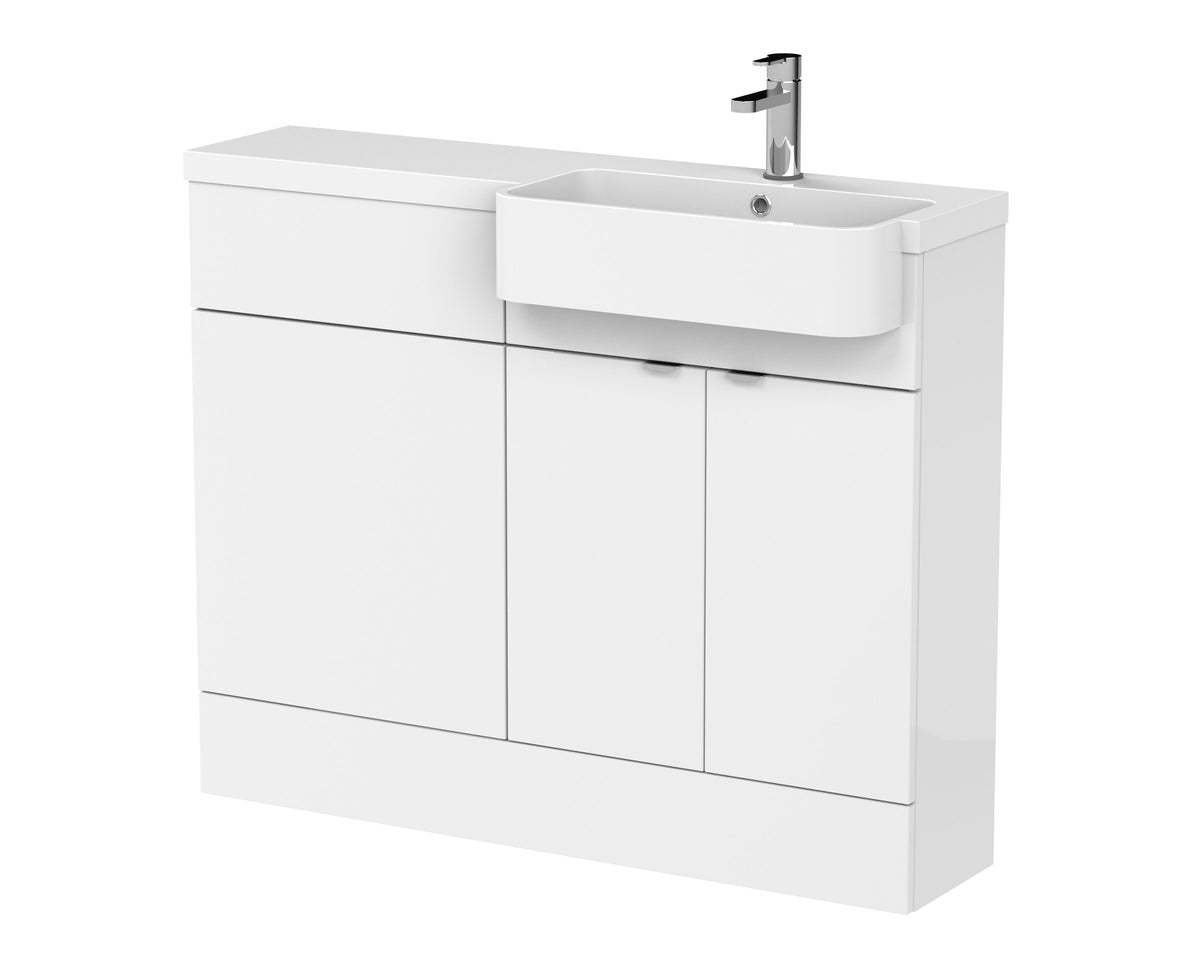 Hudson Reed Fusion 1100mm 2 Door Floor Standing Right-Hand Combination Unit With Polymarble Basin