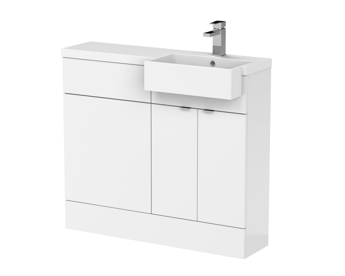 Hudson Reed Fusion 1000mm 2 Door Floor Standing Right-Hand Combination Unit With Polymarble Basin