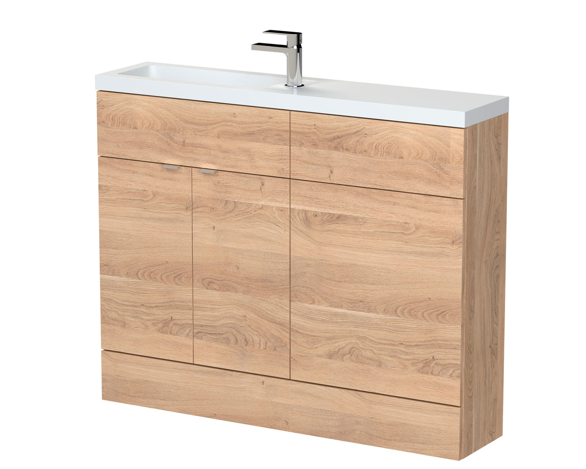 Hudson Reed Fusion 1100mm 2 Door Floor Standing Compact Combination Unit With Polymarble Basin