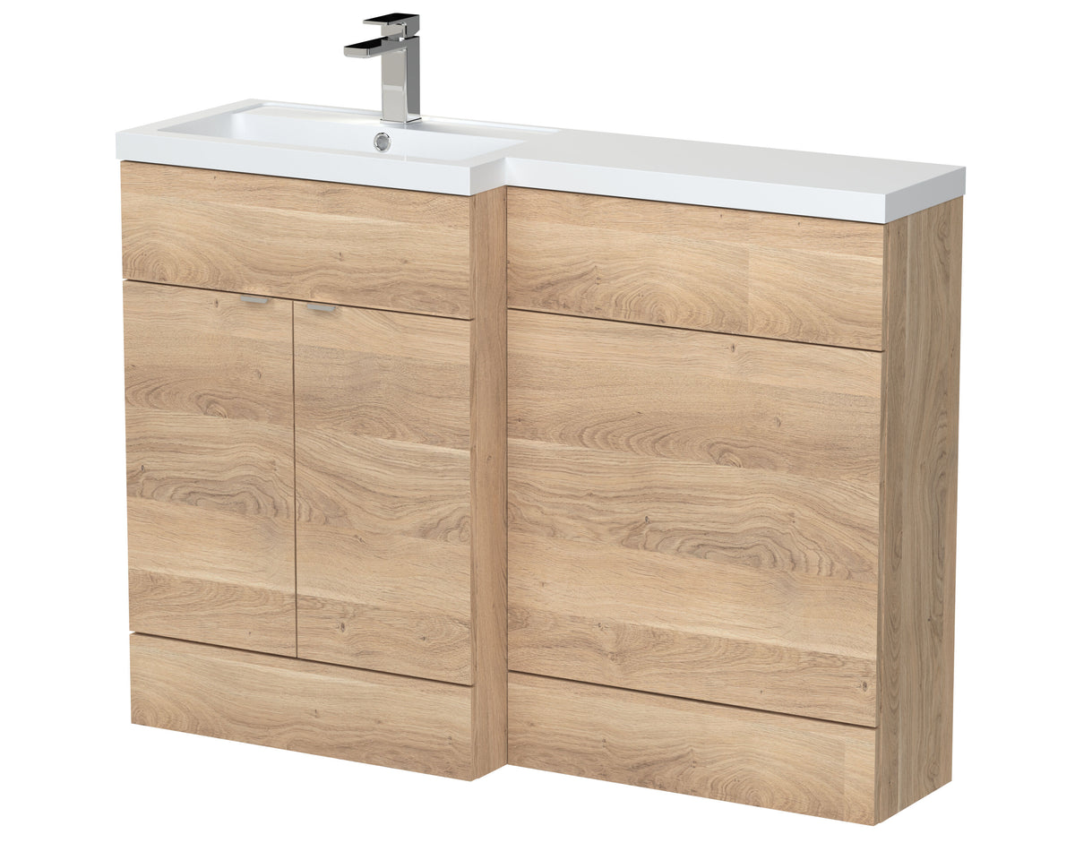 Hudson Reed Fusion 1200mm 4 Door Floor standing Left-Hand Combination Unit With Polymarble Basin