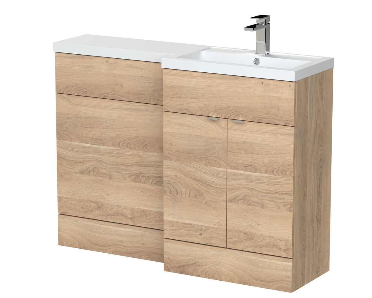 Hudson Reed Fusion 1200mm 2 Door Floor standing Right-Hand Combination Unit With Polymarble Basin