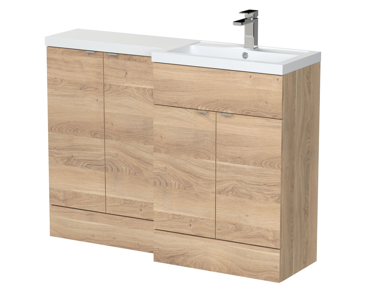 Hudson Reed Fusion 1200mm 4 Door Floor standing Right-Hand Combination Unit With Polymarble Basin