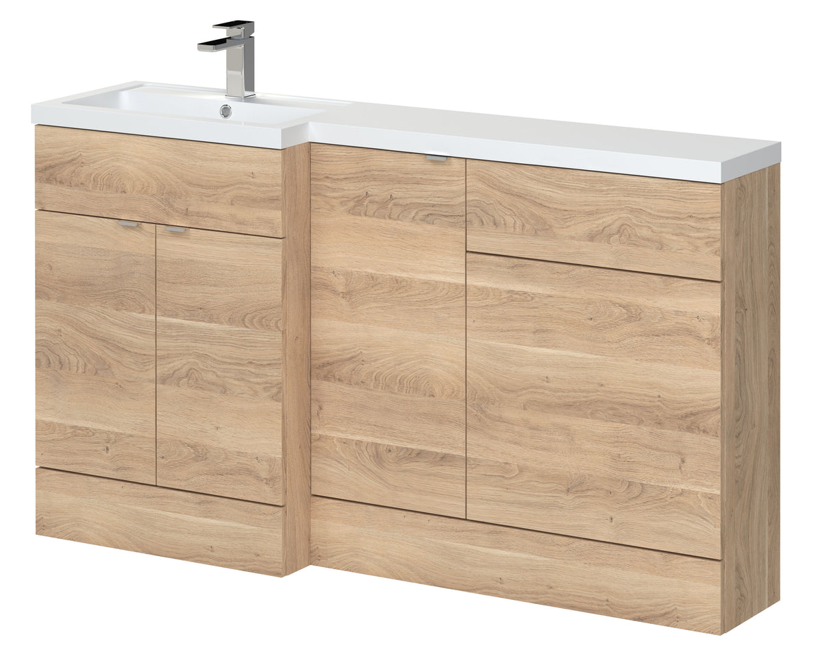 Hudson Reed Fusion 1500mm 2 Door Floor Standing Left-Hand Combination Unit With Polymarble Basin