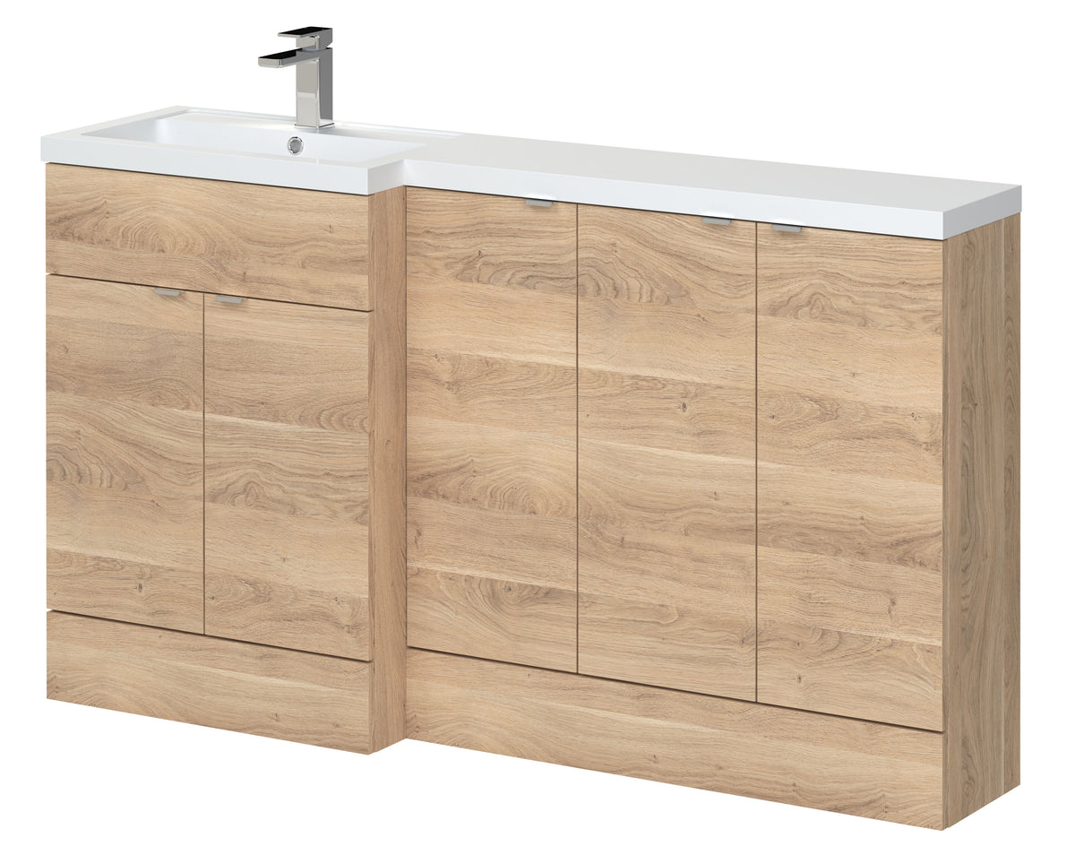 Hudson Reed Fusion 1500mm 2 Door Floor Standing Left-Hand Combination Unit With Polymarble Basin