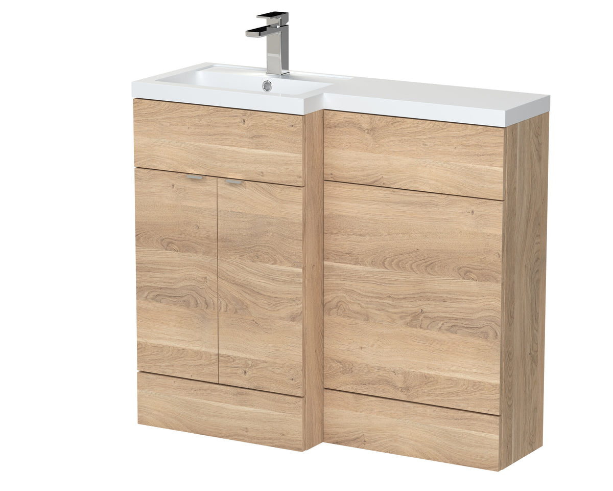 Hudson Reed Fusion 1000mm 2 Door Floor Standing Left-Hand Combination Unit With Polymarble Basin