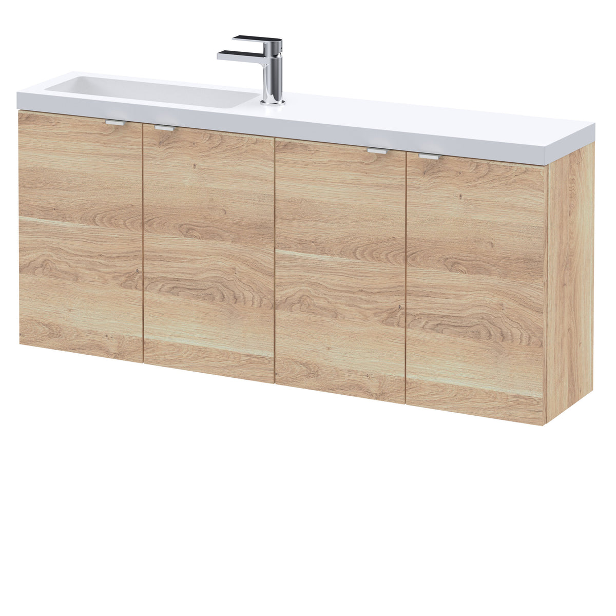 Hudson Reed Fusion 1200mm 4 Door Compact Wall Hung Vanity Unit With Basin
