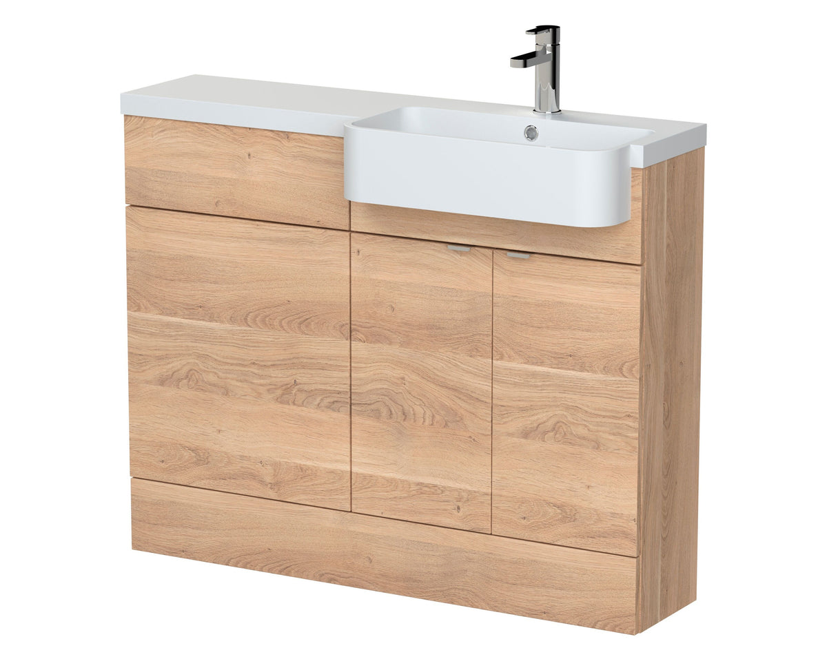 Hudson Reed Fusion 1100mm 2 Door Floor Standing Right-Hand Combination Unit With Polymarble Basin