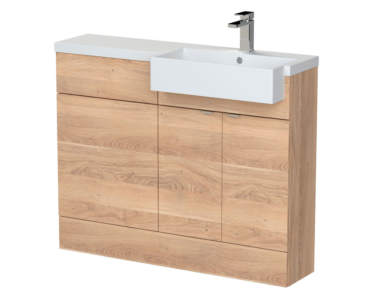 Hudson Reed Fusion 1100mm 2 Door Floor Standing Right-Hand Combination Unit With Polymarble Basin