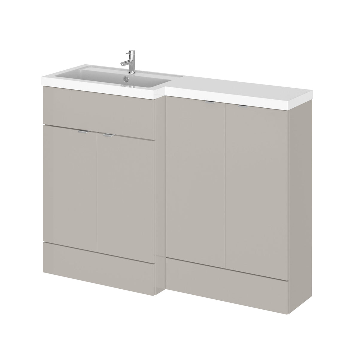 Hudson Reed Fusion 1200mm 4 Door Floor standing Left-Hand Combination Unit With Basin
