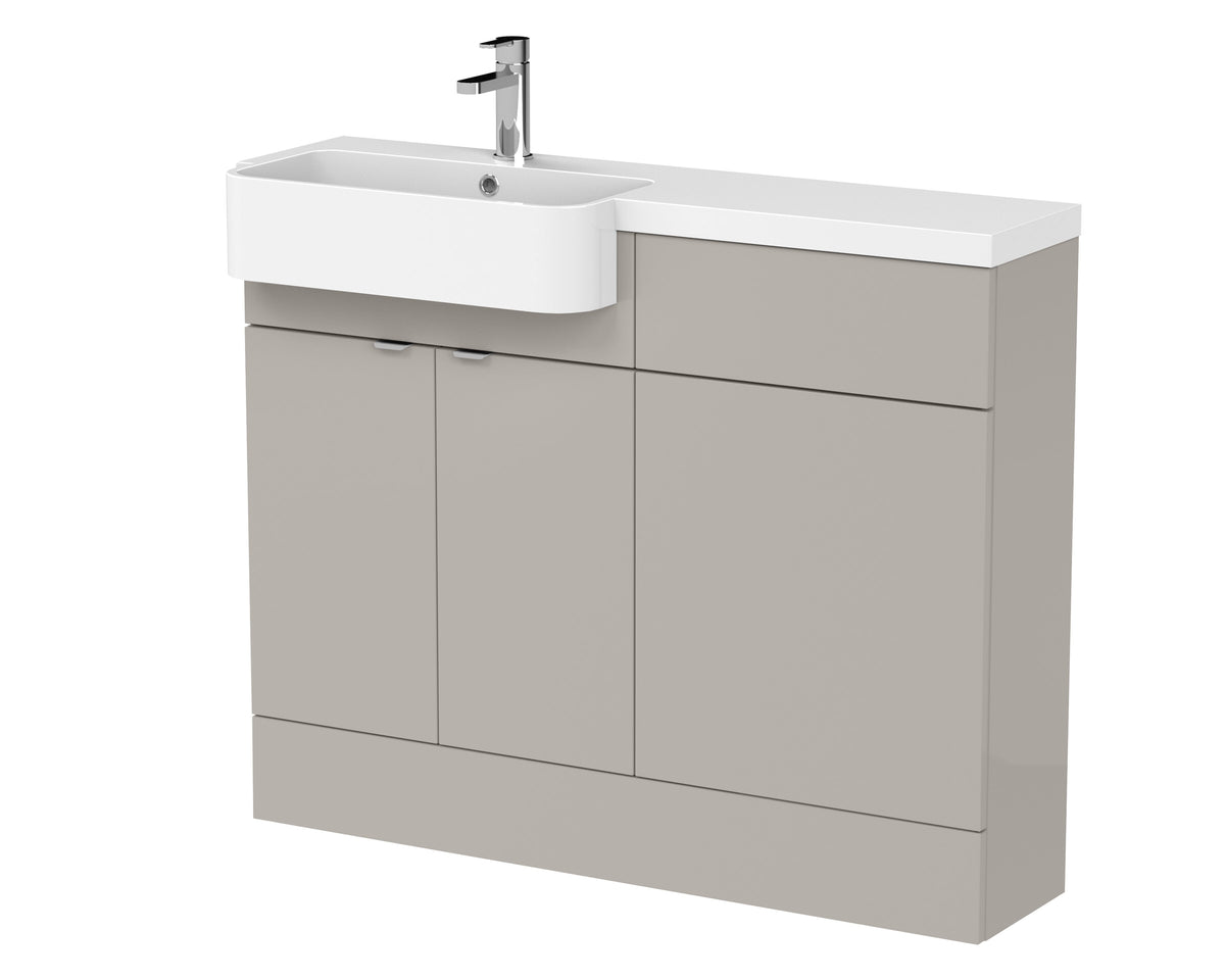 Hudson Reed Fusion 1100mm 2 Door Floor Standing Left-Hand Combination Unit With Basin