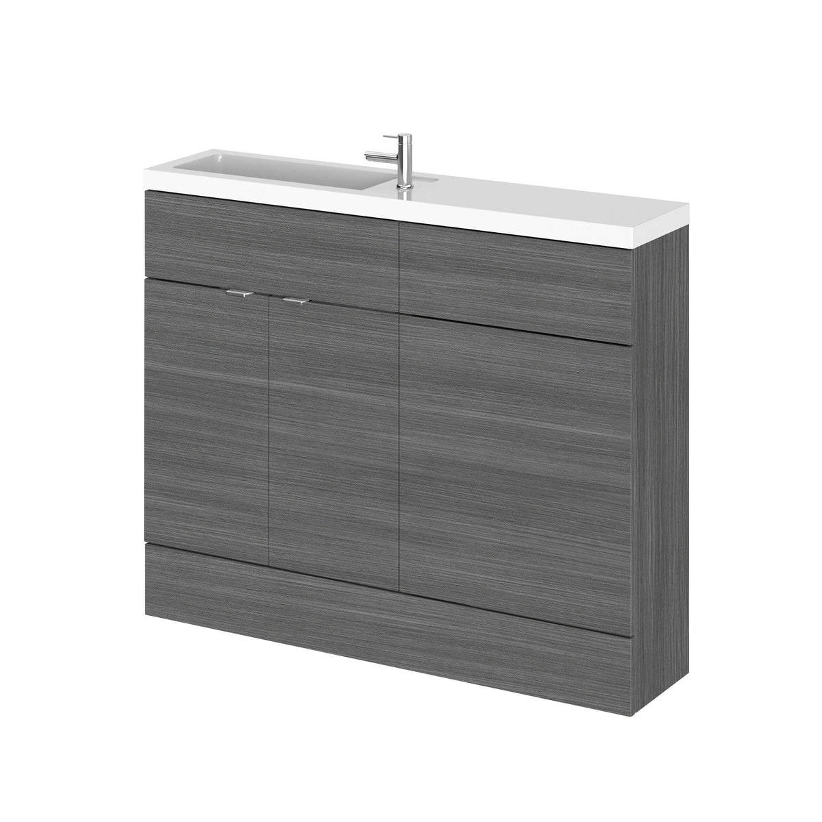 Hudson Reed Fusion 1100mm 2 Door Floor Standing Compact Combination Unit With Polymarble Basin