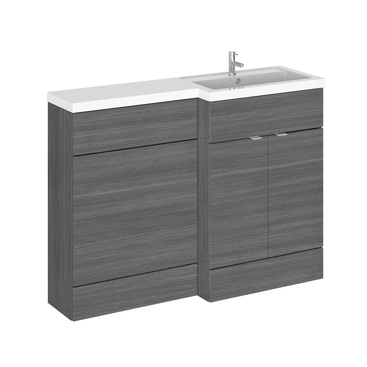 Hudson Reed Fusion 1200mm 2 Door Floor standing Right-Hand Combination Unit With Polymarble Basin