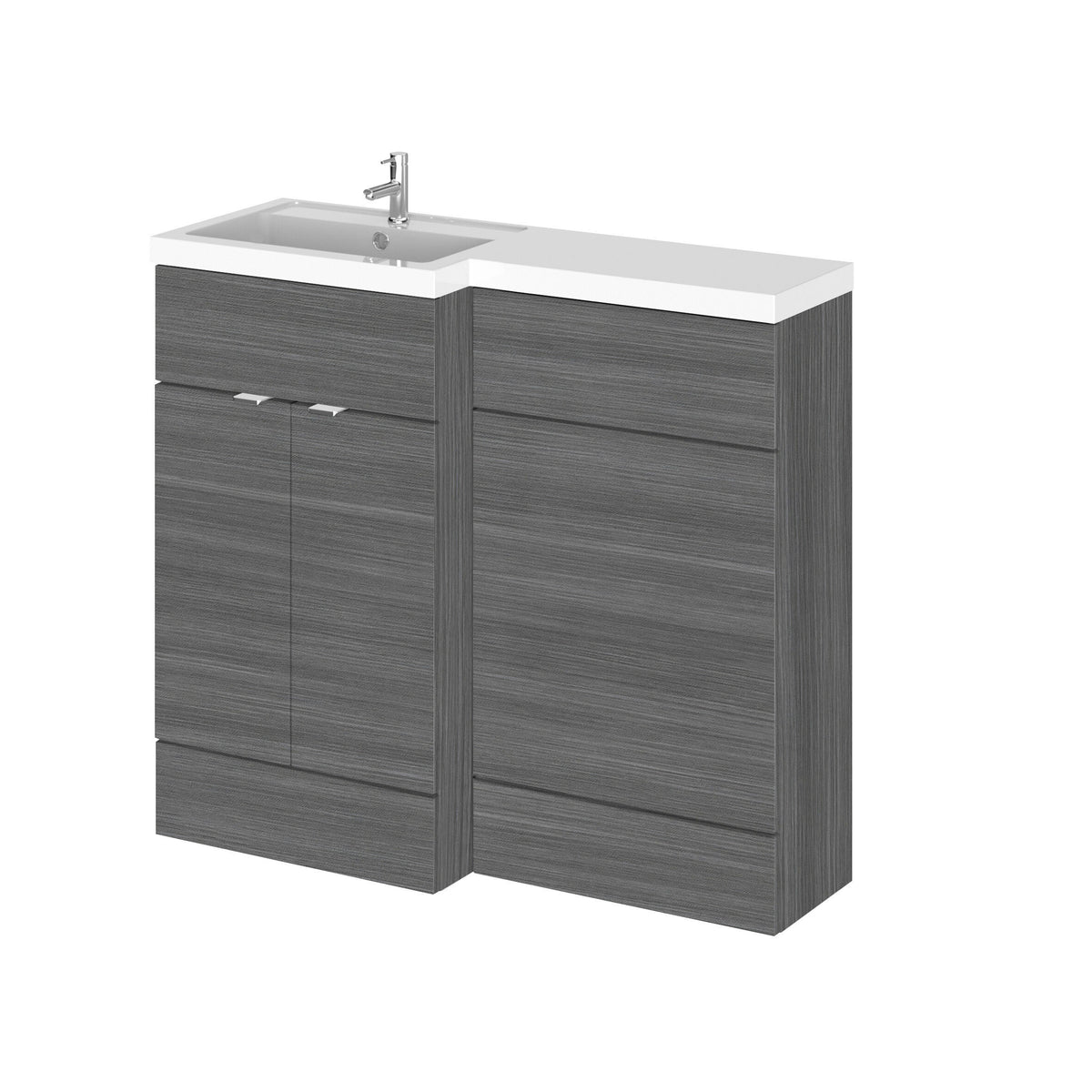 Hudson Reed Fusion 1000mm 2 Door Floor Standing Left-Hand Combination Unit With Polymarble Basin