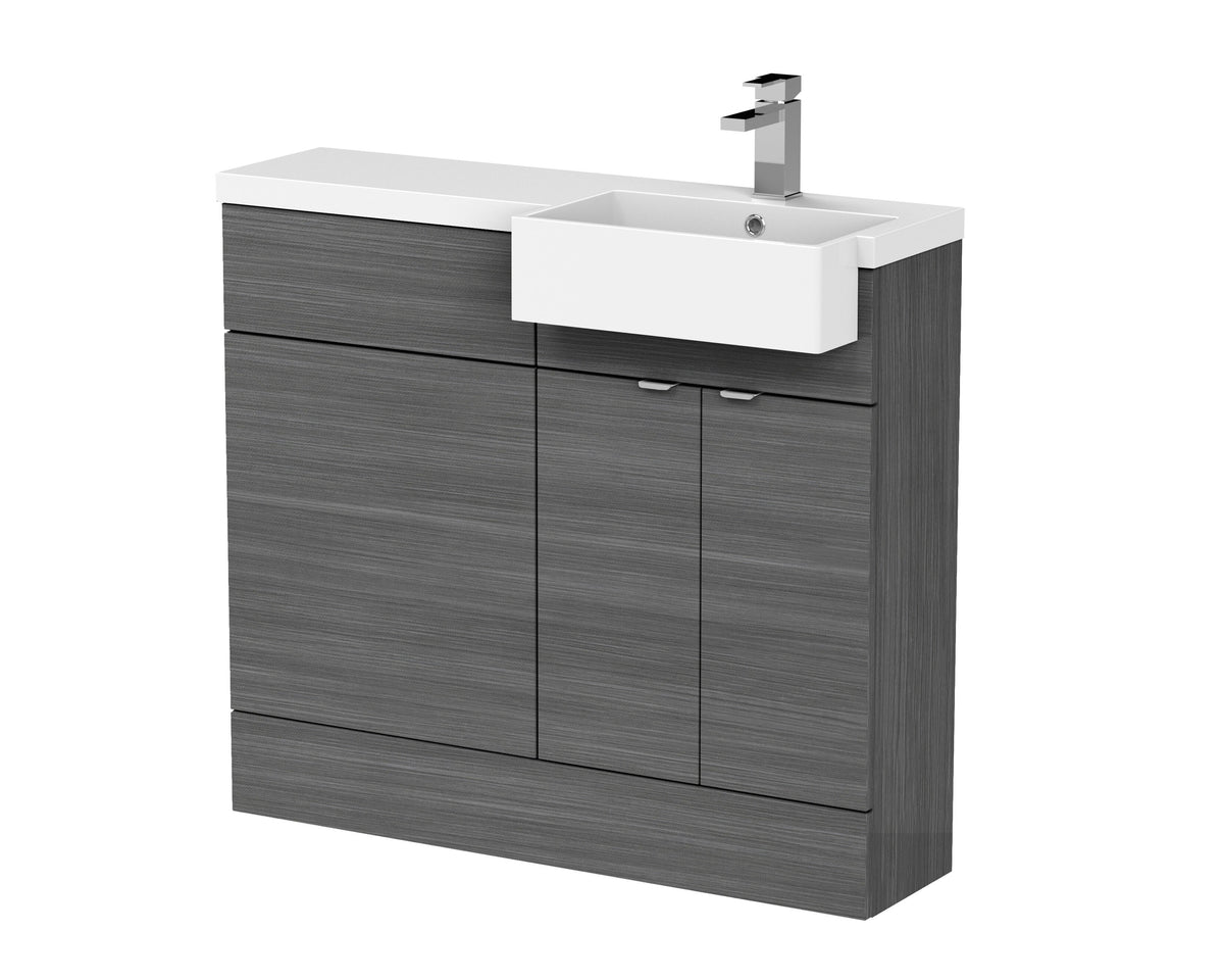 Hudson Reed Fusion 1000mm 2 Door Floor Standing Right-Hand Combination Unit With Polymarble Basin