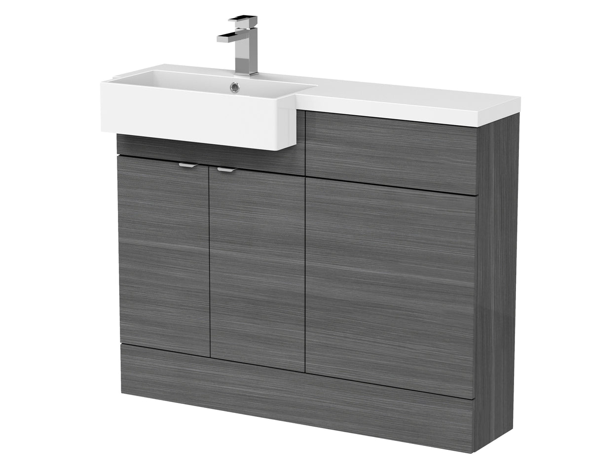 Hudson Reed Fusion 1100mm 2 Door Floor Standing Left-Hand Combination Unit With Polymarble Basin