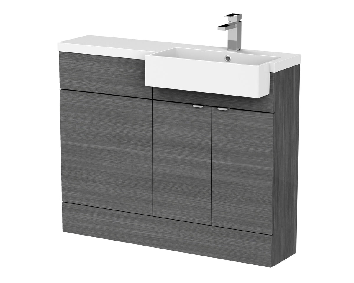 Hudson Reed Fusion 1100mm 2 Door Floor Standing Right-Hand Combination Unit With Polymarble Basin