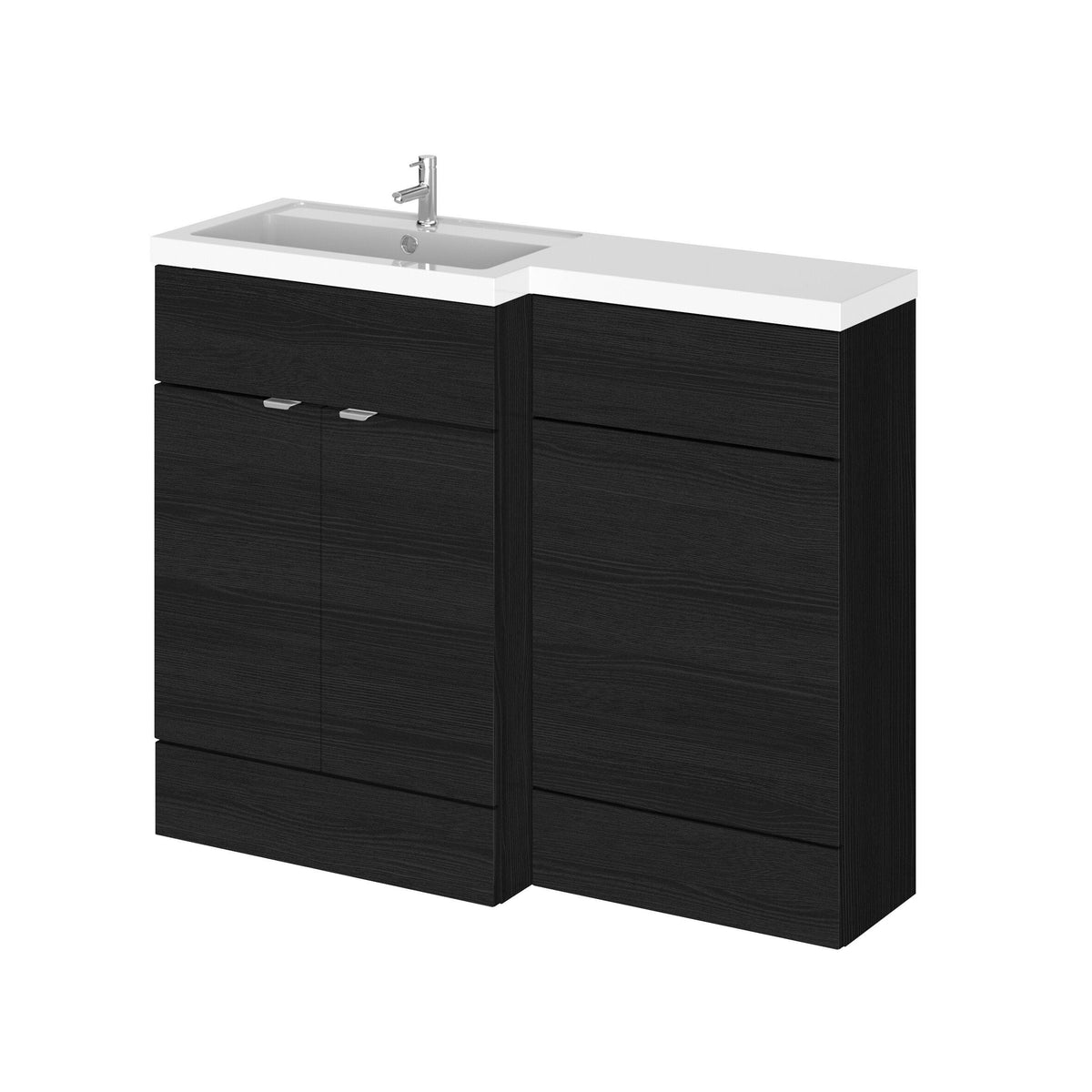 Hudson Reed Fusion 1100mm 2 Door Floor Standing Left-Hand Combination Unit With Polymarble Basin