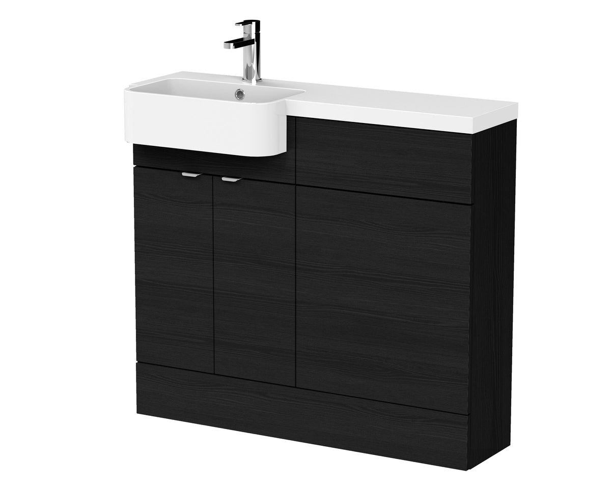 Hudson Reed Fusion 1000mm 2 Door Floor Standing Left-Hand Combination Unit With Polymarble Basin