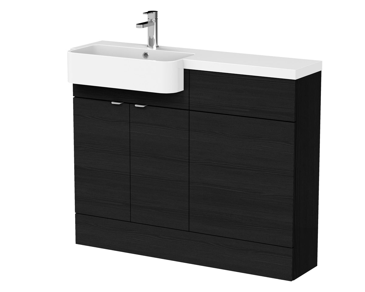 Hudson Reed Fusion 1100mm 2 Door Floor Standing Left-Hand Combination Unit With Polymarble Basin