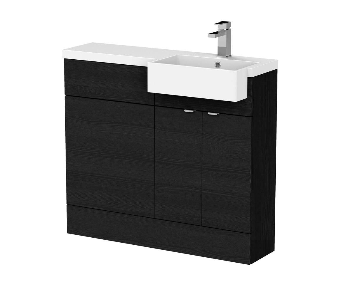 Hudson Reed Fusion 1000mm 2 Door Floor Standing Right-Hand Combination Unit With Polymarble Basin
