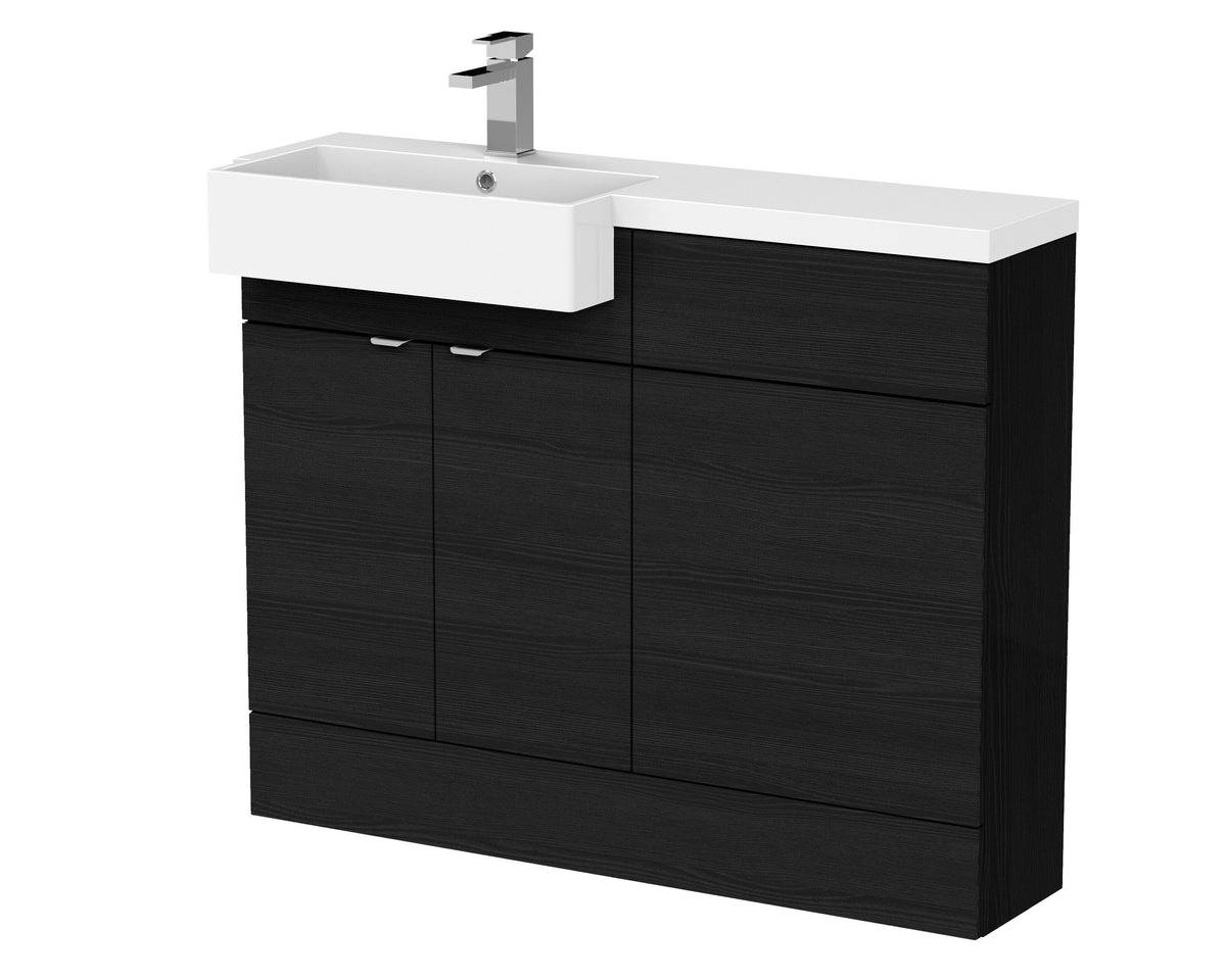 Hudson Reed Fusion 1100mm 2 Door Floor Standing Left-Hand Combination Unit With Polymarble Basin