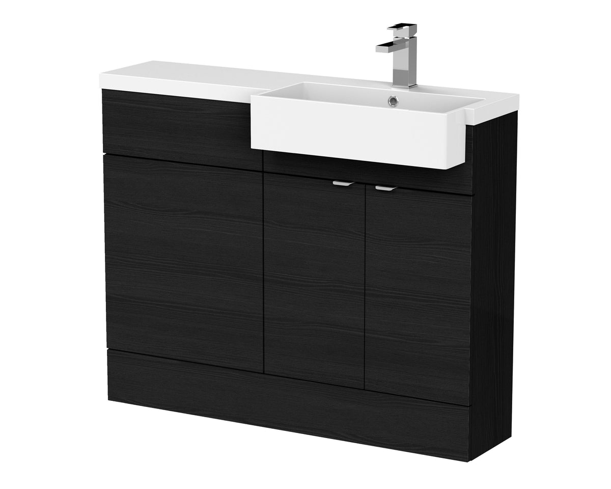 Hudson Reed Fusion 1100mm 2 Door Floor Standing Right-Hand Combination Unit With Polymarble Basin