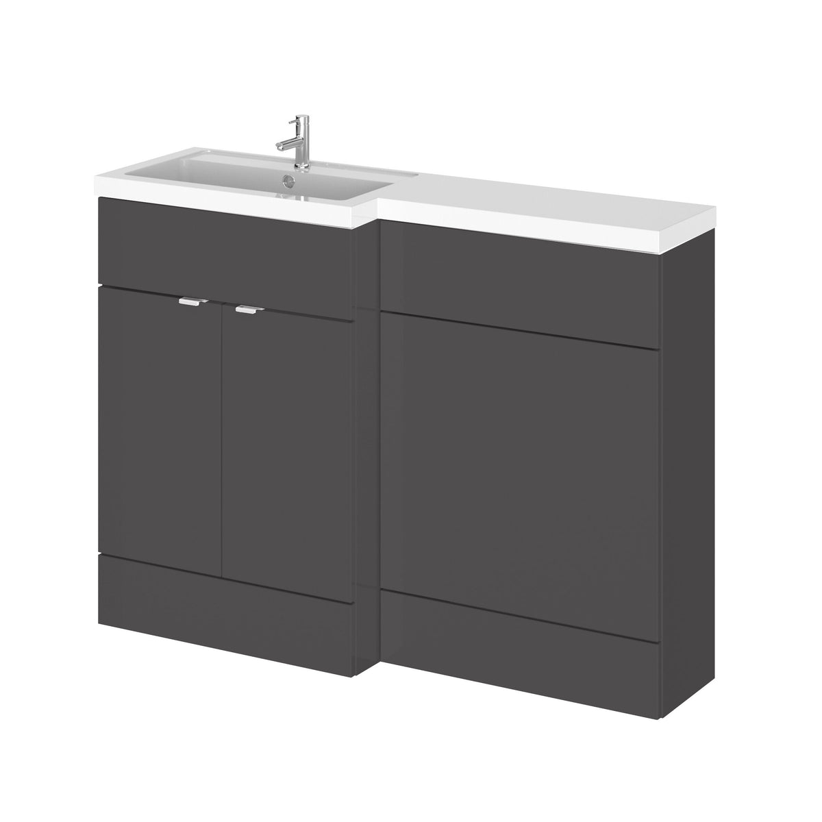 Hudson Reed Fusion 1200mm 4 Door Floor standing Left-Hand Combination Unit With Polymarble Basin