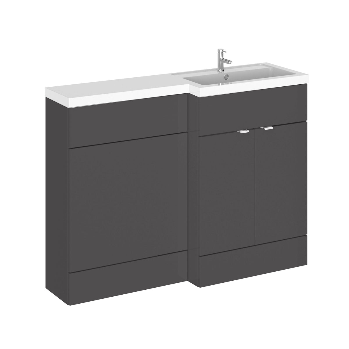 Hudson Reed Fusion 1200mm 2 Door Floor standing Right-Hand Combination Unit With Polymarble Basin