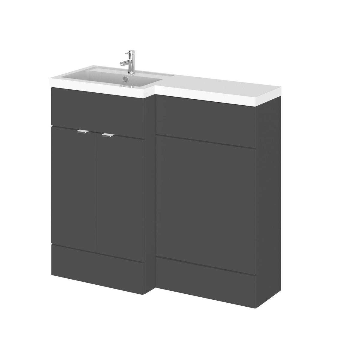 Hudson Reed Fusion 1000mm 2 Door Floor Standing Left-Hand Combination Unit With Polymarble Basin