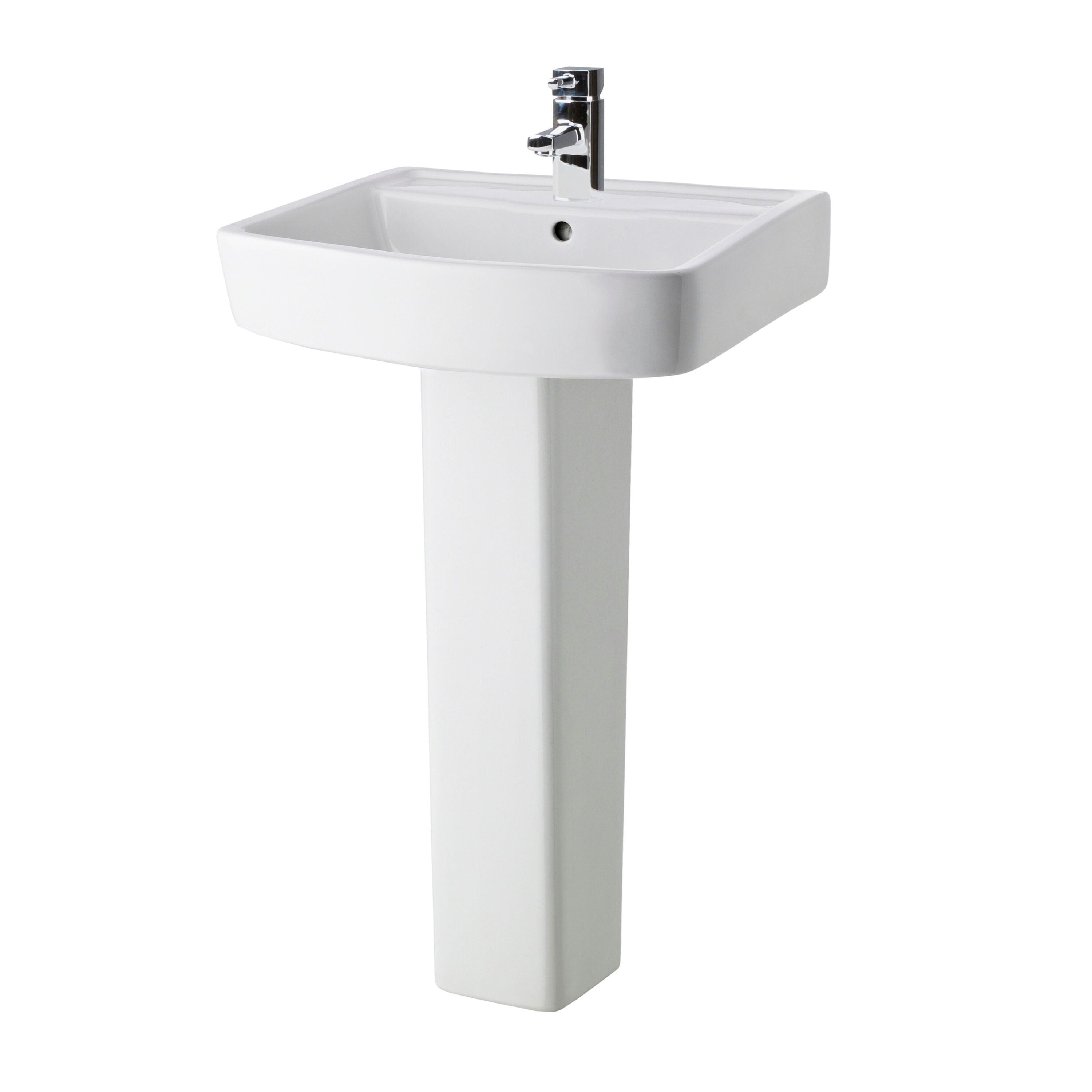 nuie Bliss 520mm 1 Tap Hole Ceramic Basin & Pedestal