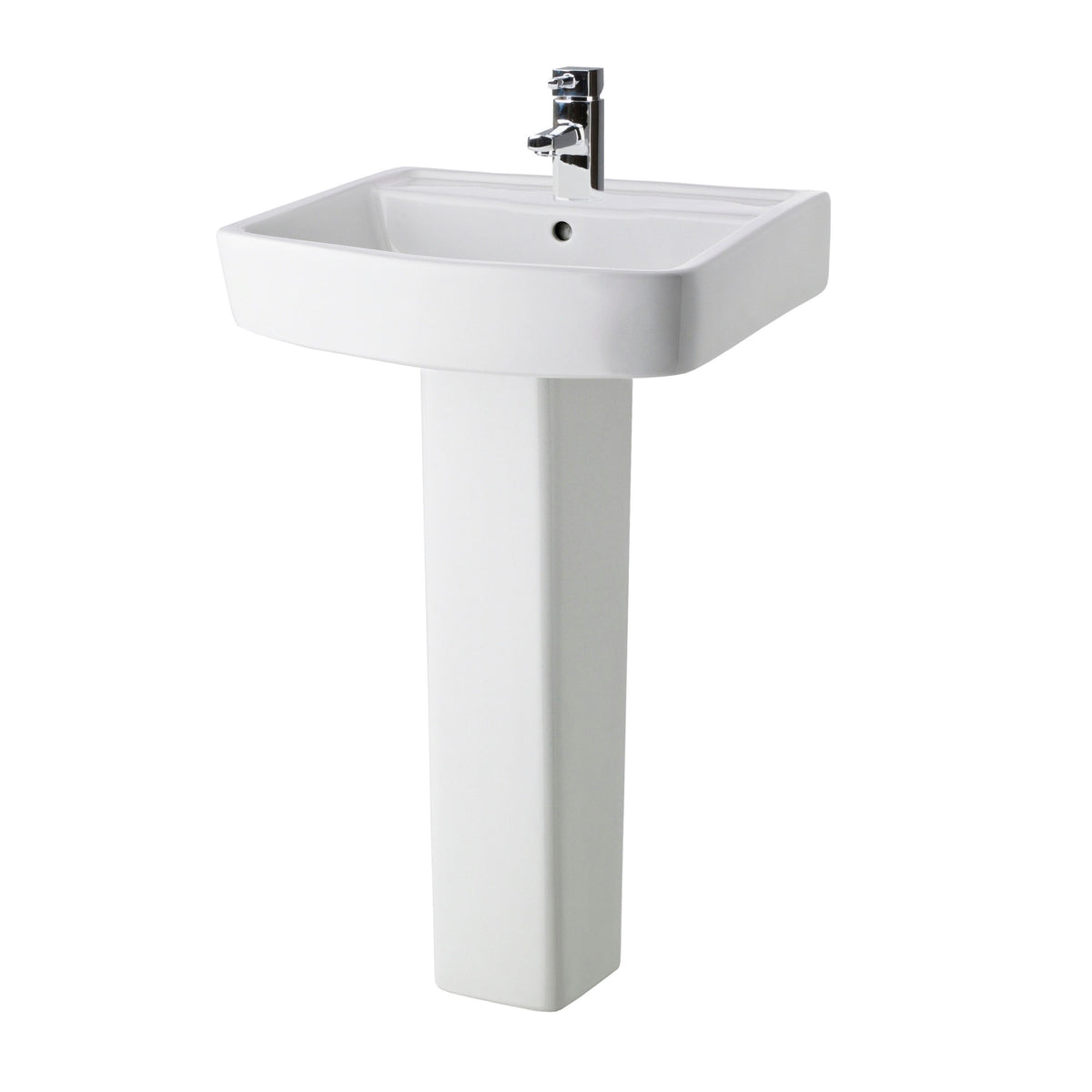 Nuie Bliss 520mm 1 Tap Hole Ceramic Basin & Pedestal