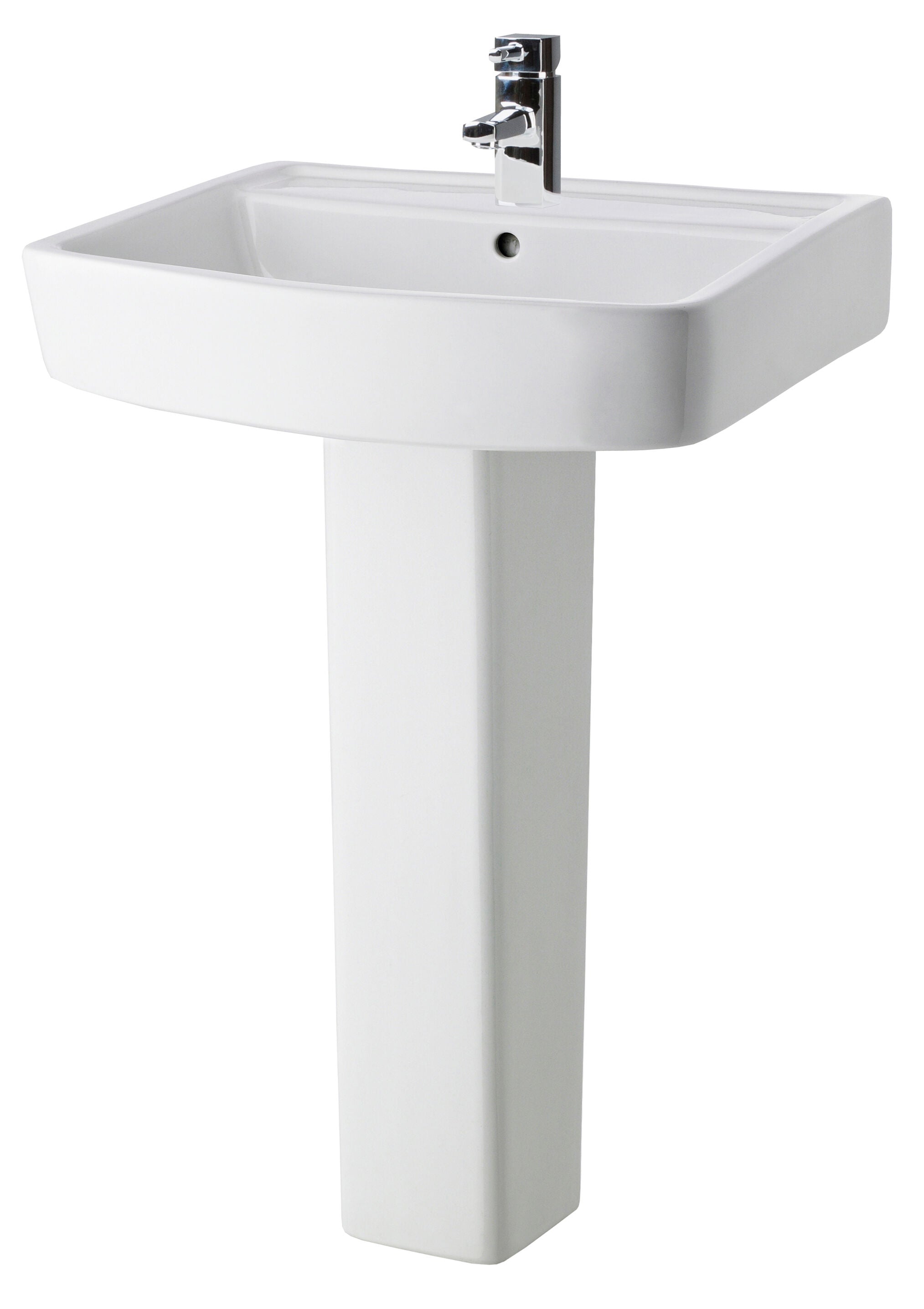 nuie Bliss 600mm 1 Tap Hole Ceramic Basin & Pedestal