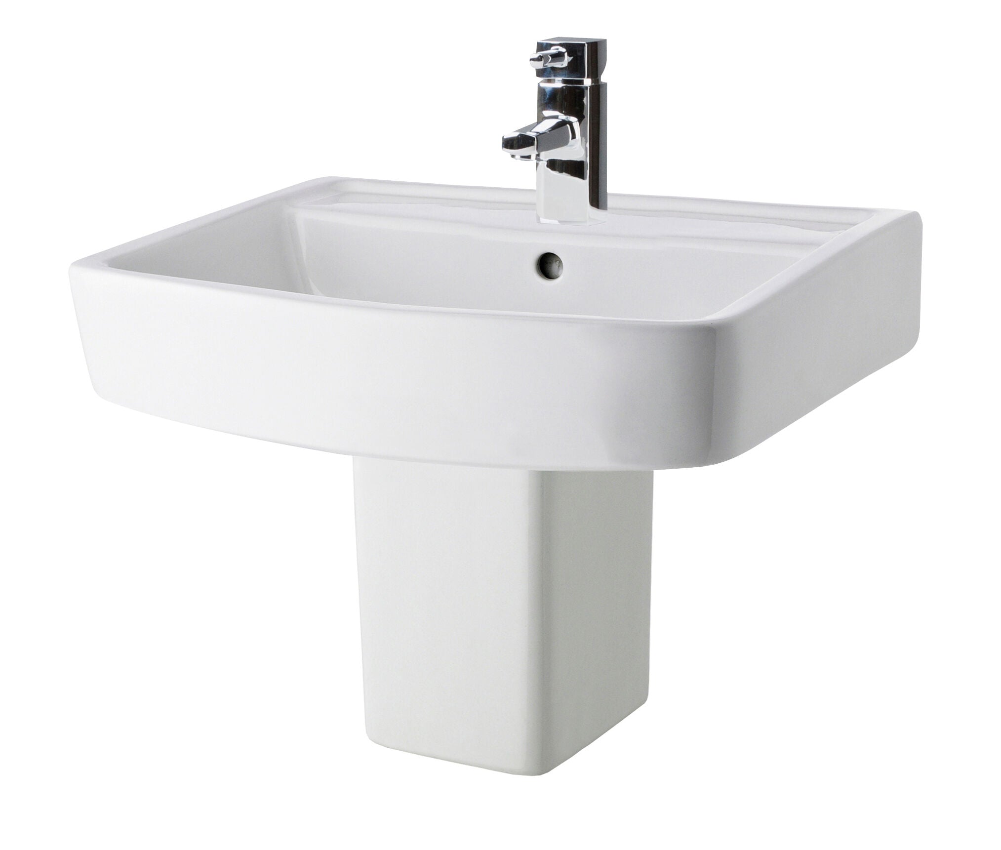 nuie Bliss 1 Tap Hole 520mm Ceramic Basin & Semi Pedestal