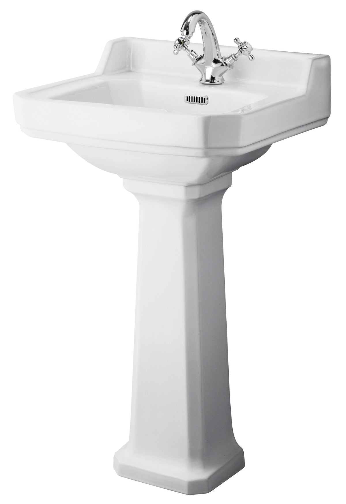 Old London Richmond 1 Tap Hole 500mm Ceramic Basin & Comfort Height Pedestal