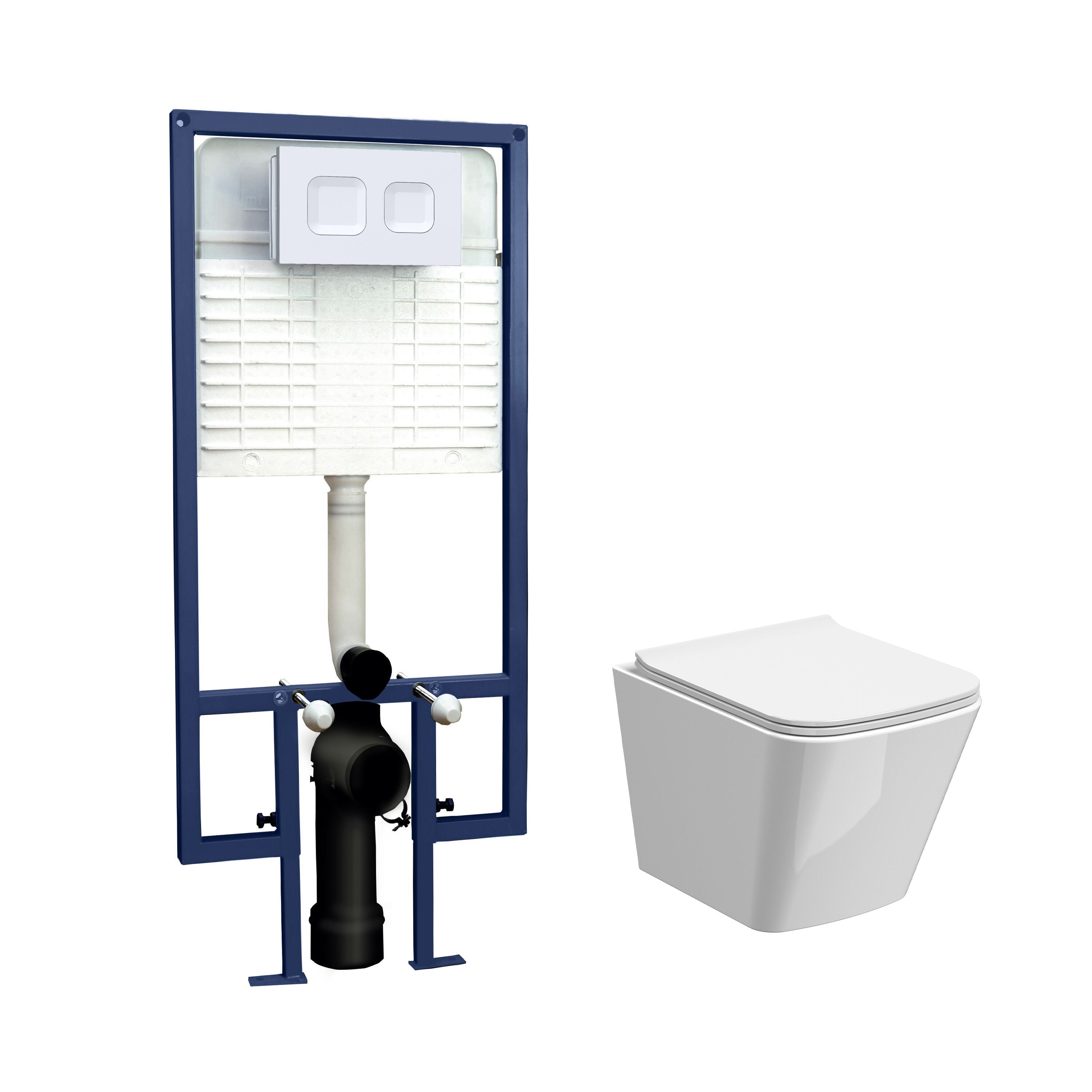 nuie 5in1 Round Wall Hung Pan & Concealed Cistern With Cistern
