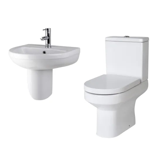 Harmony Semi Flush Toilet & 500mm Basin Suite