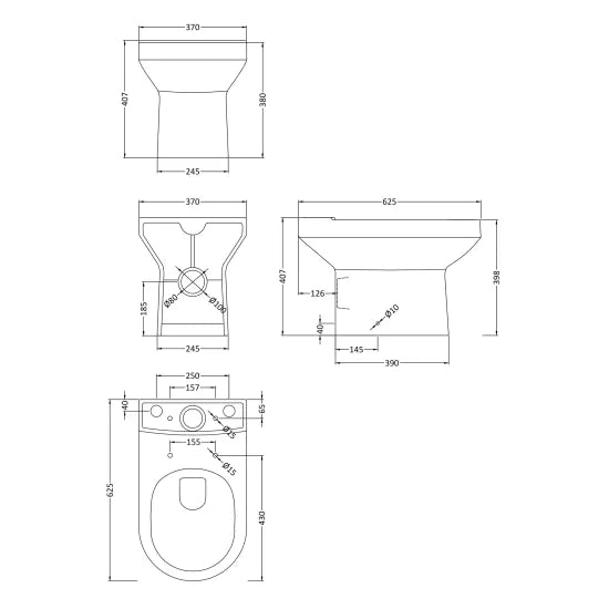 Harmony Semi Flush Toilet & 500mm Basin Suite