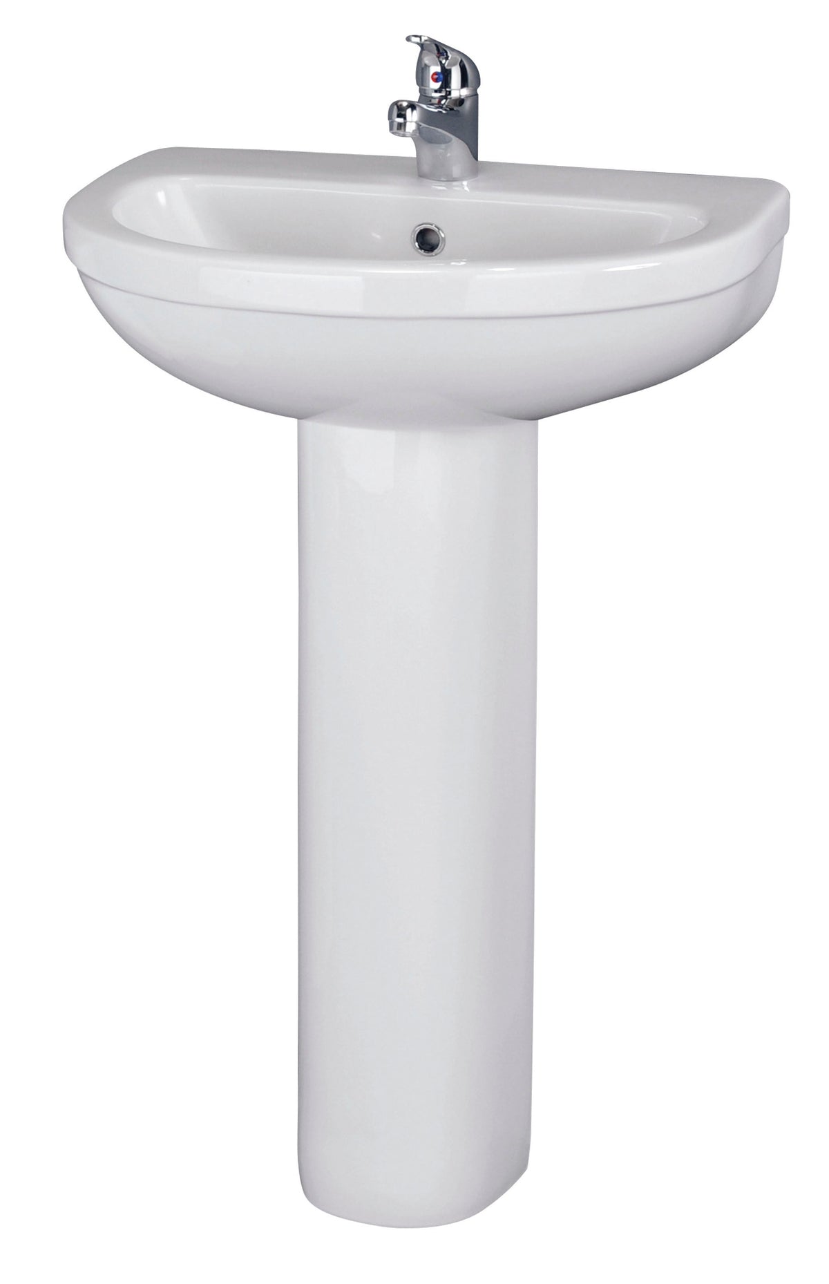 Nuie Ivo 1 Tap Hole 550mm Ceramic Basin & Pedestal