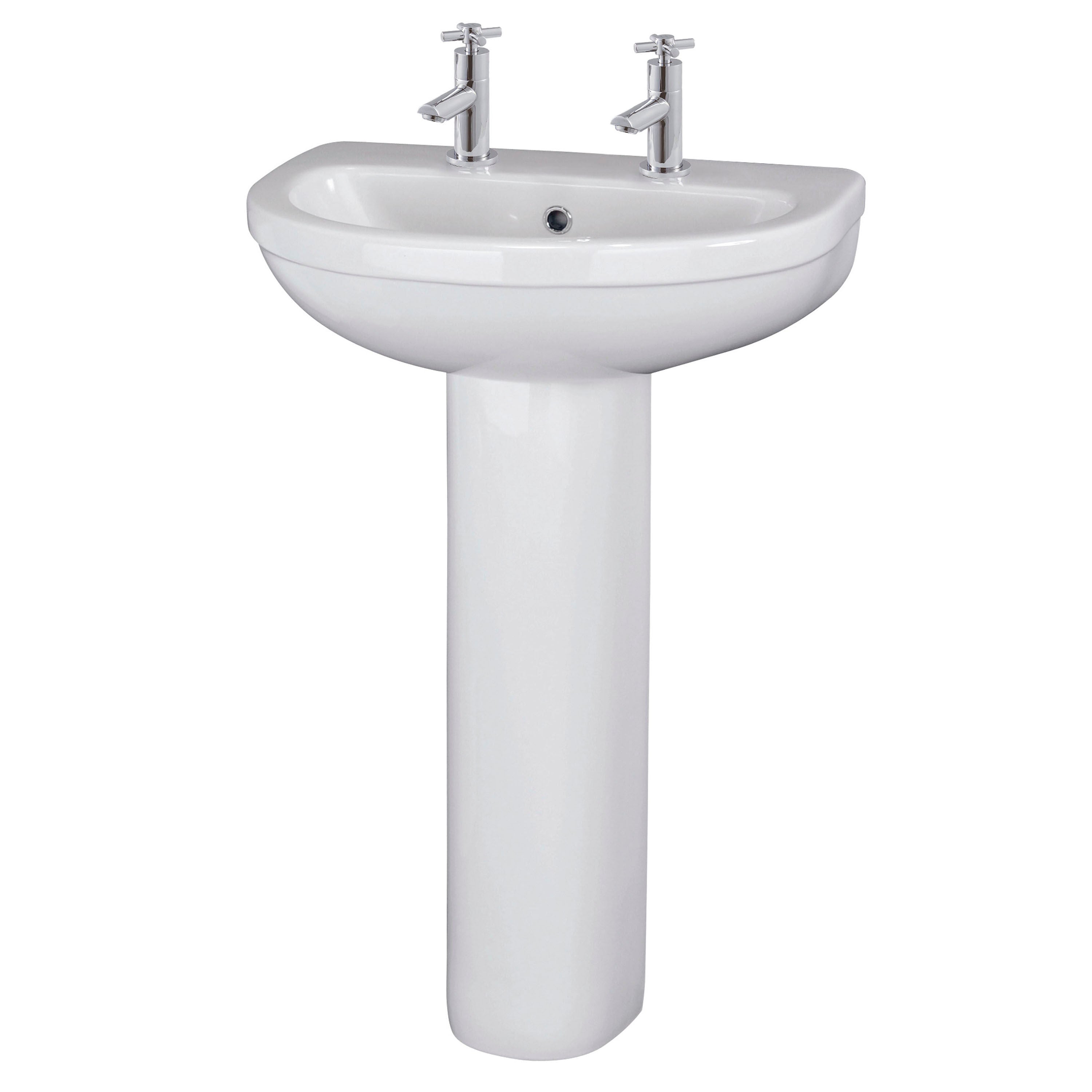 nuie Ivo 2 Tap Hole 550mm Ceramic Basin & Pedestal
