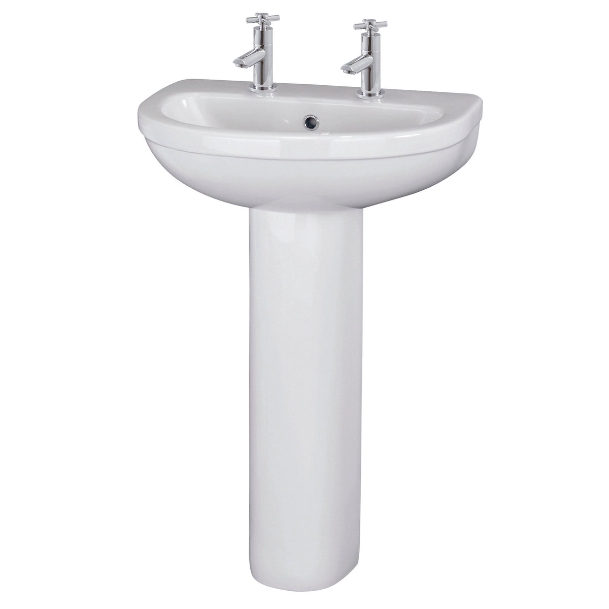 Nuie Ivo 2 Tap Hole 550mm Ceramic Basin & Pedestal