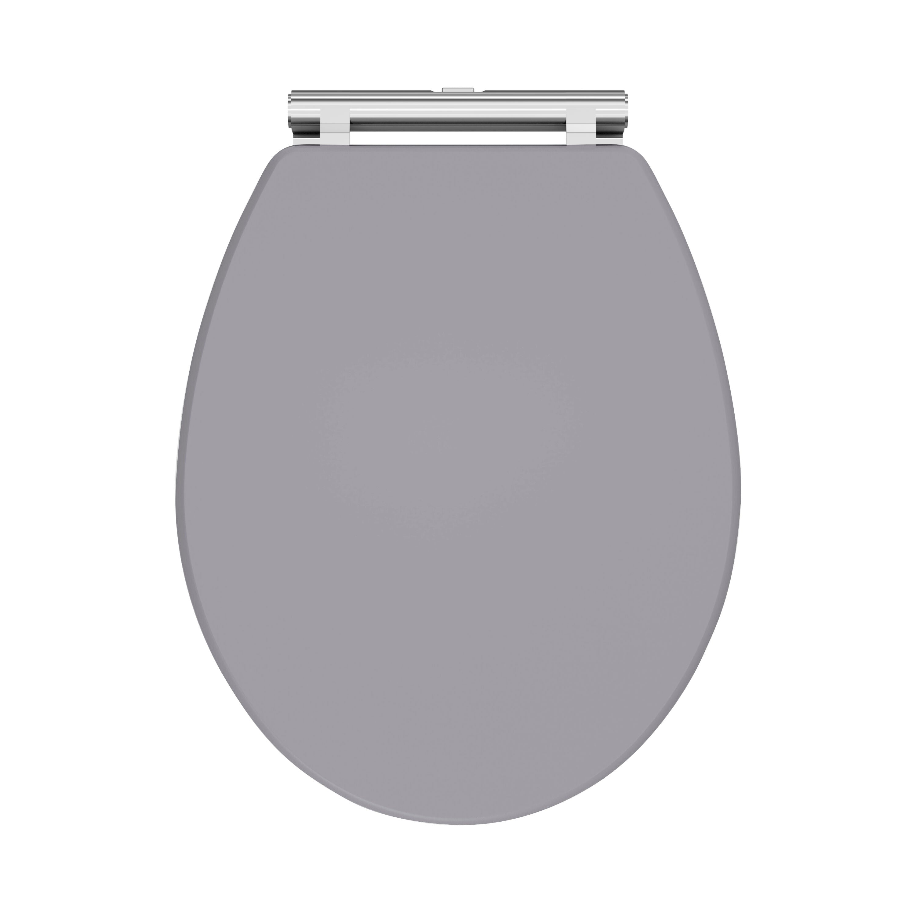 nuie Classique Satin Grey Round Wooden Soft Close Traditional Toilet Seat With Quick Release Hinge