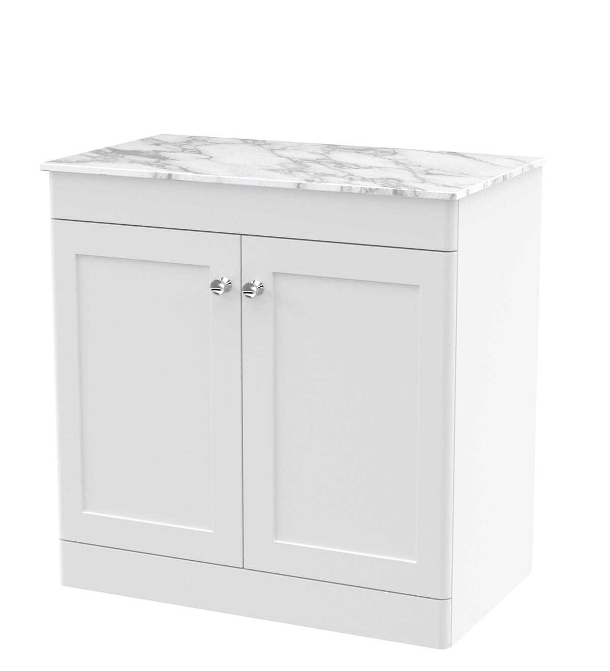 Nuie Classique 800mm 2 Door Floor Standing Vanity With Carrara Marble Worktop