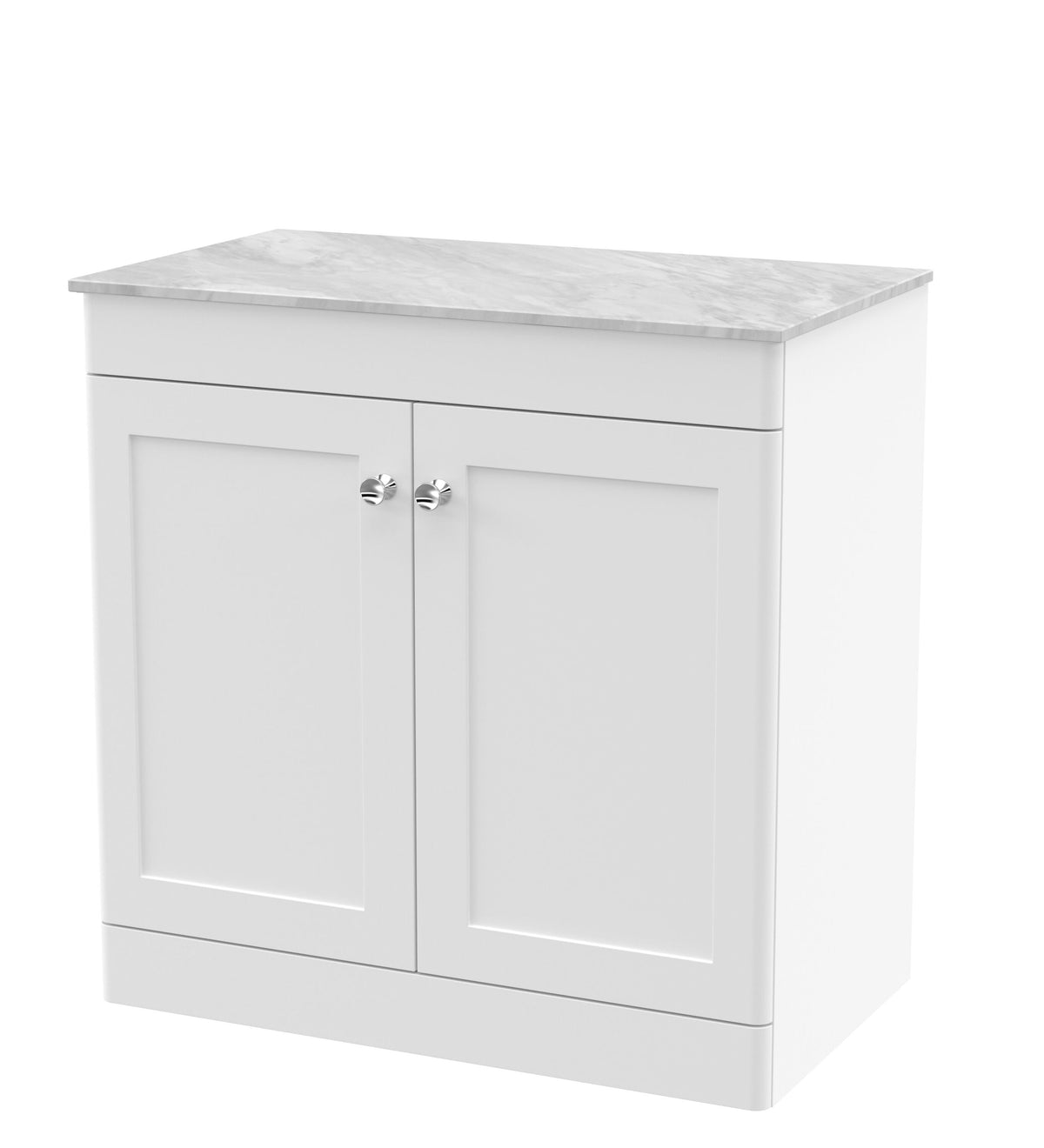 Nuie Classique 800mm 2 Door Floor Standing Vanity With Grey Marble Worktop