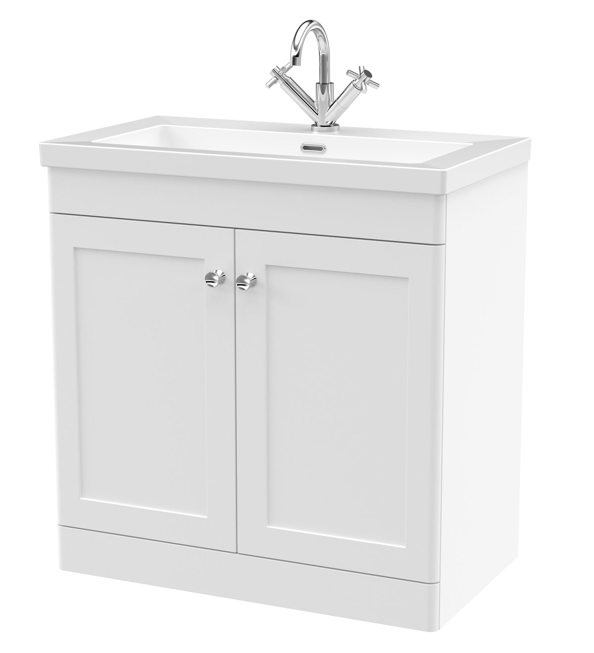 Nuie Classique 800mm 2 Door Floor Standing Vanity Unit With 1 Tap Hole Fireclay Basin