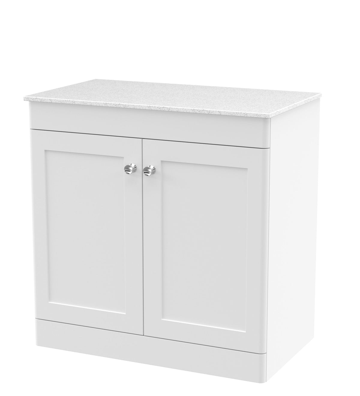 Nuie Classique 810mm 2 Door Floor Standing Vanity Unit With White Marble Worktop